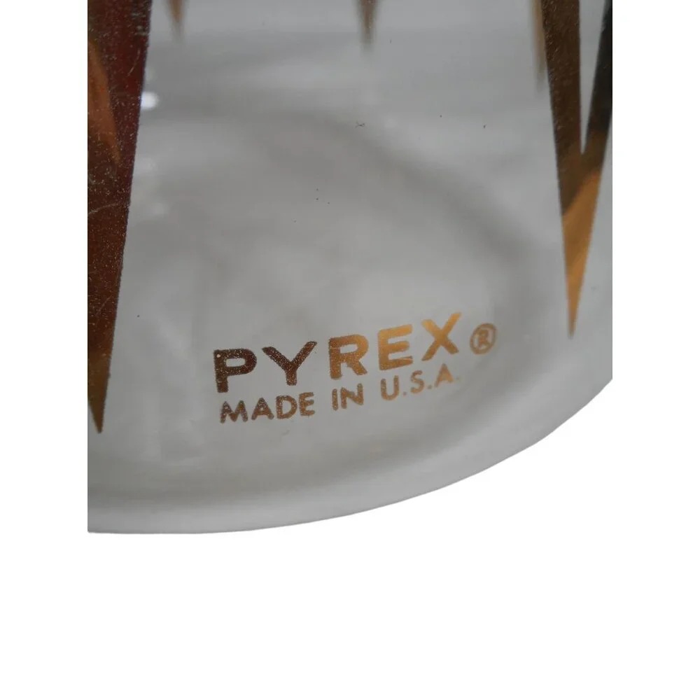 Vintage MCM Pyrex Atomic Gold Coffee Tea Juice Pitcher Carafe Estate Find - Picture 2 of 7